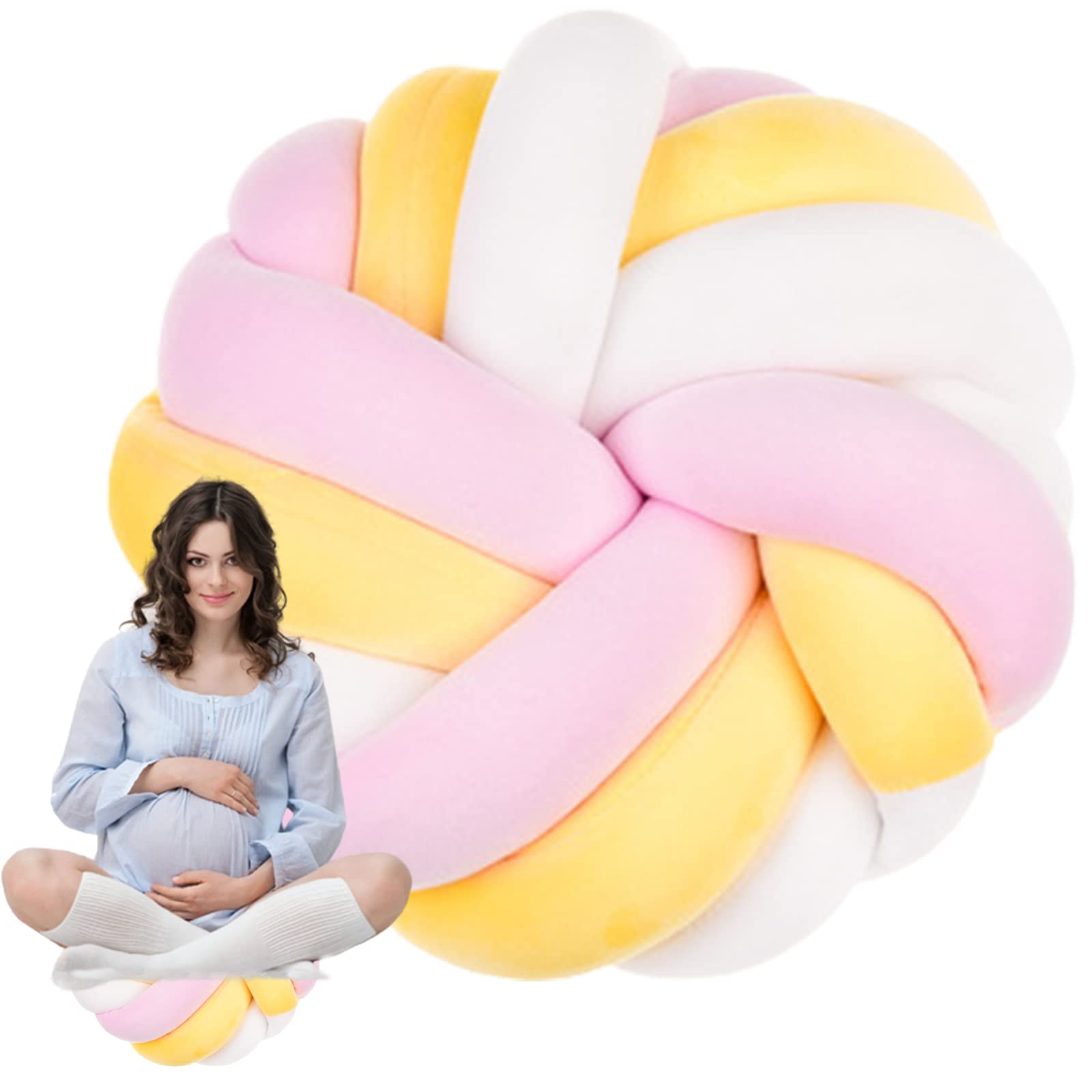 Knot Pillow Ball - Soft Plush Decorative Knot Cushion for Home, Bedroom, Couch, Office & Sofa Decor (Pink, 14 Inches) - Perfect for Cozy Lounging, Reading Nooks & Stylish Interior Design