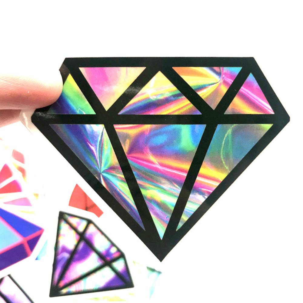 18Pcs Cute Diamond Laptop Stickers - Waterproof Vinyl Decals for Laptop, Snowboard, Car, Luggage, Skateboard, Motorcycle & Phone - Perfect for Personalizing Tech Devices & Sports Gear