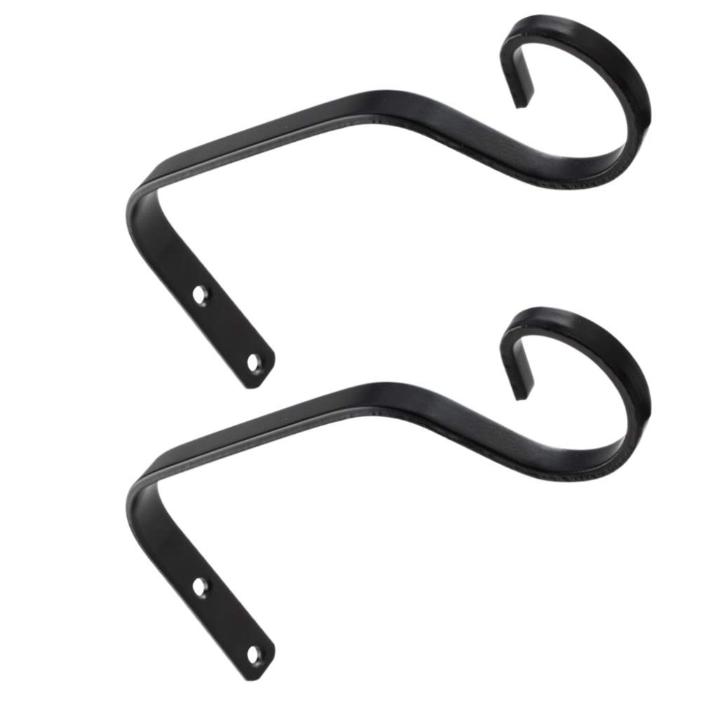 2 Pack Iron Wall Hanging Plant Brackets - Decorative Heavy Duty Plant Hooks for Indoor/Outdoor Garden, Flower Pots, Bird Feeders, Wind Chimes & Lanterns - Perfect for Balcony, Patio, Porch & Home Decor