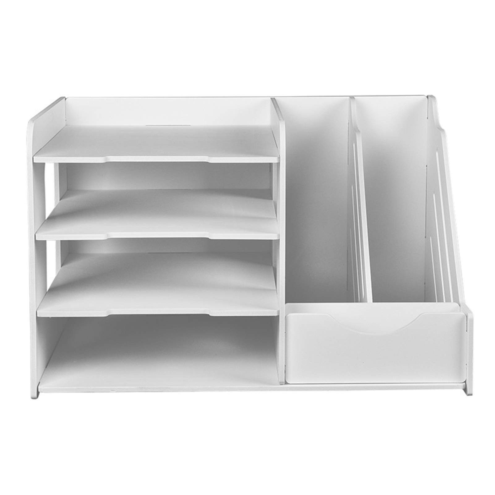 ZLASS Office Desk Organizer - White Paper Letter Tray, Document File Holder, Multifunctional Desktop Storage Box for Pens, Pencils & School Supplies | Perfect for Home, Office & Classroom Organization