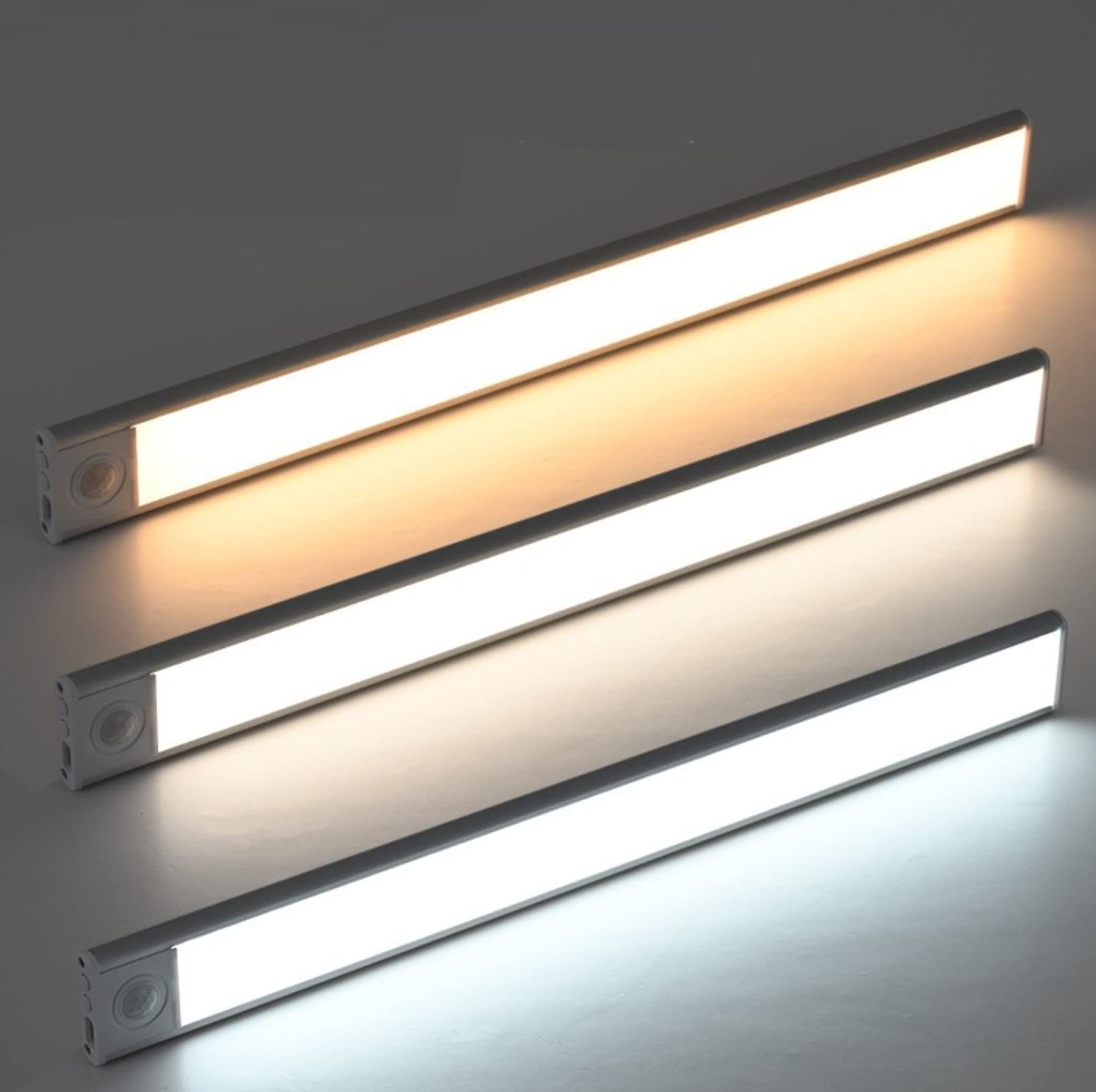 11.8 Inch LED Motion Sensor Cabinet Light - Ultra Thin Wireless USB Rechargeable Under Counter Lighting with 54 Bright LEDs for Kitchen, Wardrobe, Closet & Cupboard | Perfect for Nighttime Safety Lighting and Dark Space Illumination