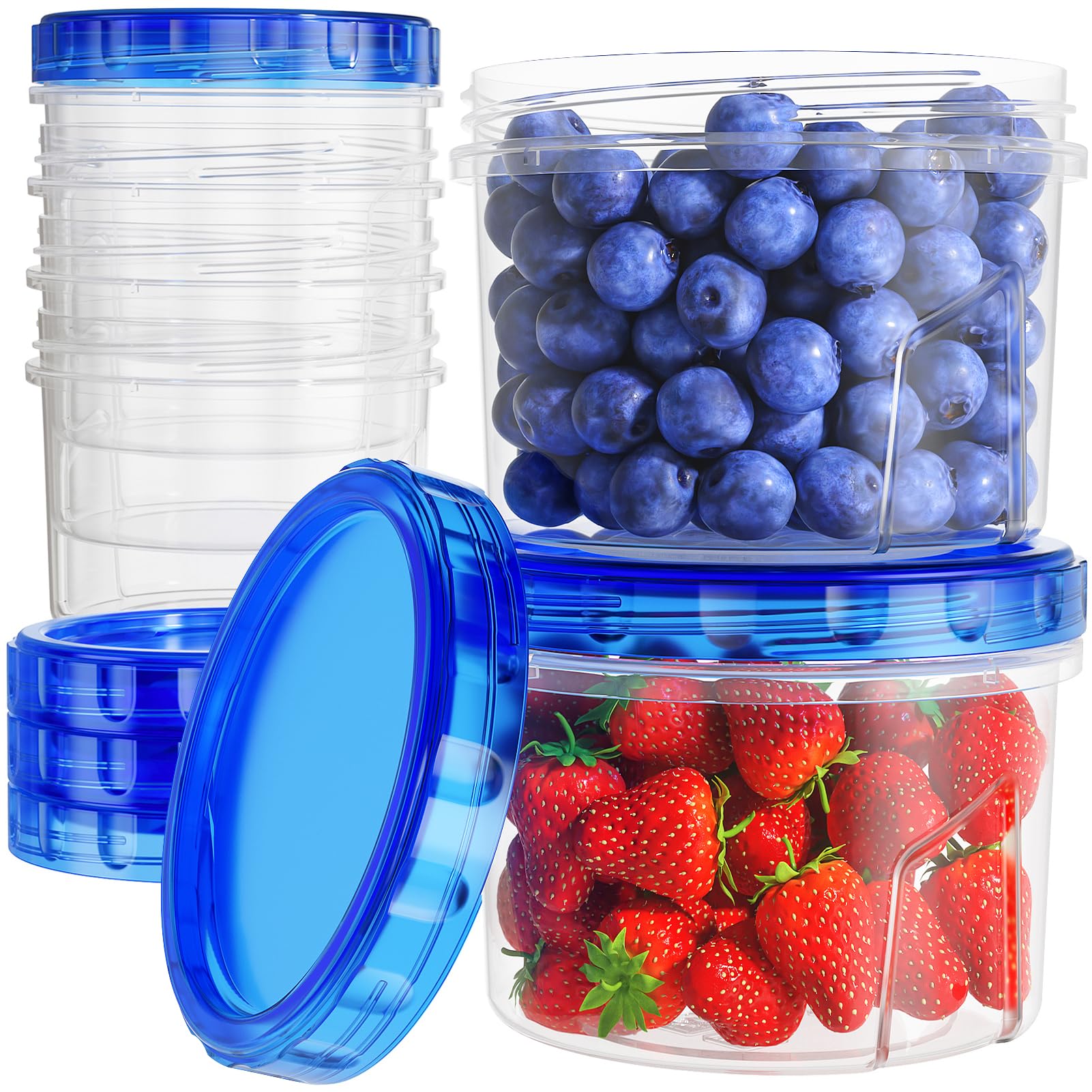 6-Pack 16 Oz Airtight Freezer Storage Containers with Twist Top Lids - BPA Free, Stackable, Leakproof Plastic Food Containers for Meal Prep, Soup & Leftovers | Microwave & Dishwasher Safe | Perfect for Kitchen Organization & Food Preservation