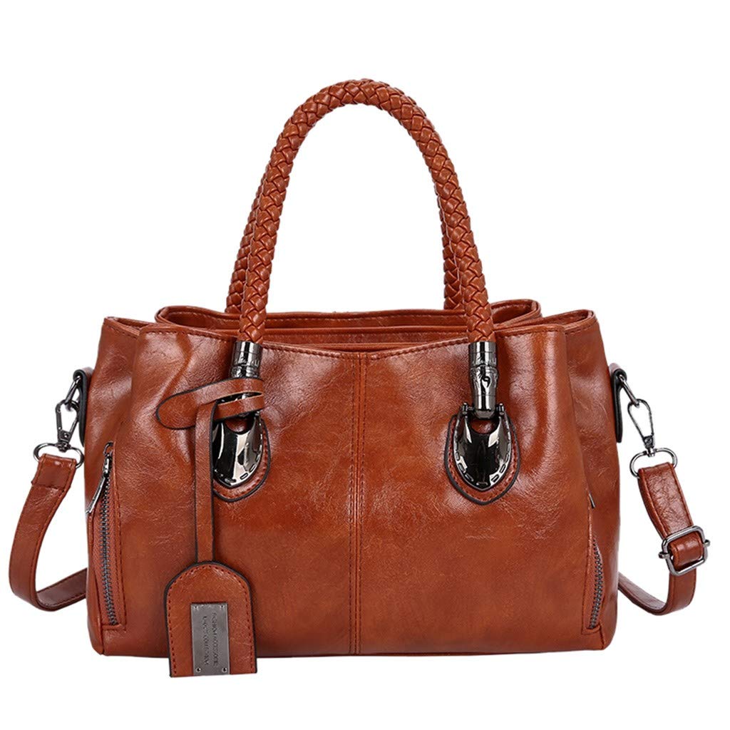 Large Women's Solid Color Leather Shoulder Bag - Spacious Fashion Handbag for Women & Men - Perfect for Work, Travel & Daily Use