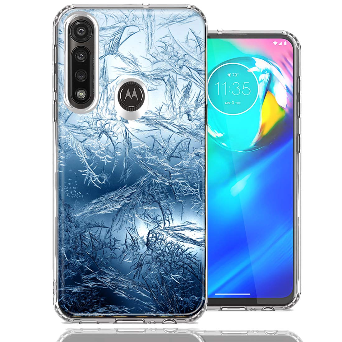 Motorola Moto G Power Case - Blue Ice Double Layer Cover for Protection & Style