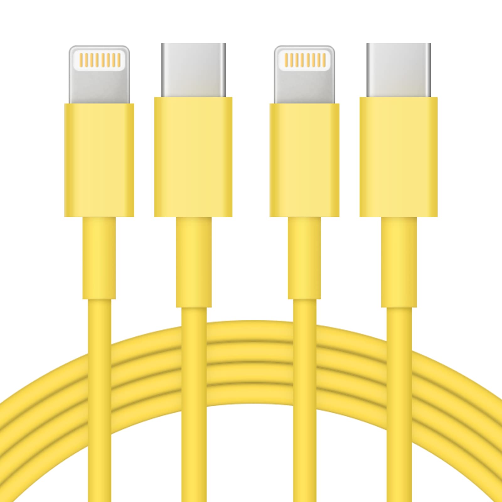 MFi Certified USB C to Lightning Cable 2-Pack 6Ft - Fast Charging Cord Compatible with iPhone 14/13/12/11/SE/XS/XR/X, iPad Mini/Air, iPod & AirPods - Perfect for Home, Office & Travel Charging