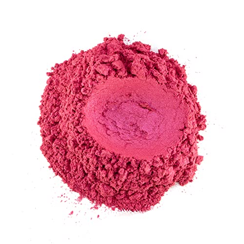 1 oz Fuchsia Pink/Red Mica Powder - Cosmetic Grade Pigment for DIY Makeup, Soap Making, Candle Crafting, Bath Bombs, Nail Art & Resin Jewelry - 25 Vibrant Colors Available - Perfect for Cosmetics, Slime, Paints & Clay Projects