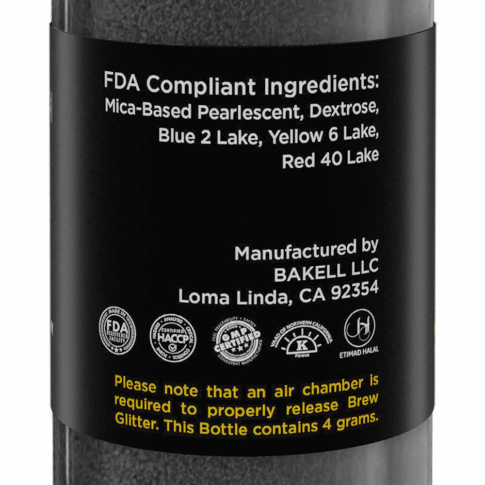 Edible Black Shimmer Beverage Glitter for Drinks & Cocktails - Food Safe Mini Spray Pump Bottle - Perfect for Birthday Parties, Wedding Decor & Cake Decorating