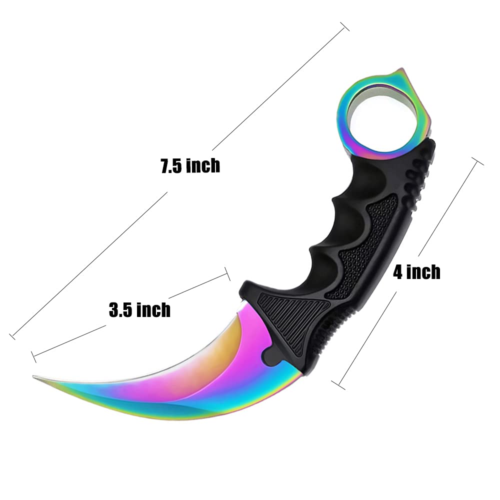 ZLIXING 2-Piece Fixed Blade Karambit Tactical Knife Set with Sheath - Survival Knife for CSGO, Hiking, Fishing, Hunting | Perfect Men's Gifts & Cool Gadgets for Outdoor Adventures & Tactical Enthusiasts