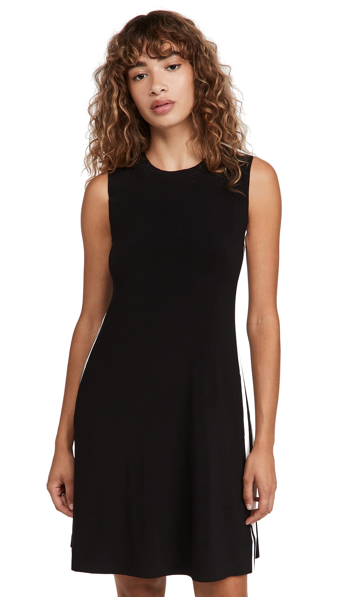 Norma Kamali Women's Side Stripe Sleeveless Swing Dress - Flowy Summer Dress for Beach, Party & Casual Wear