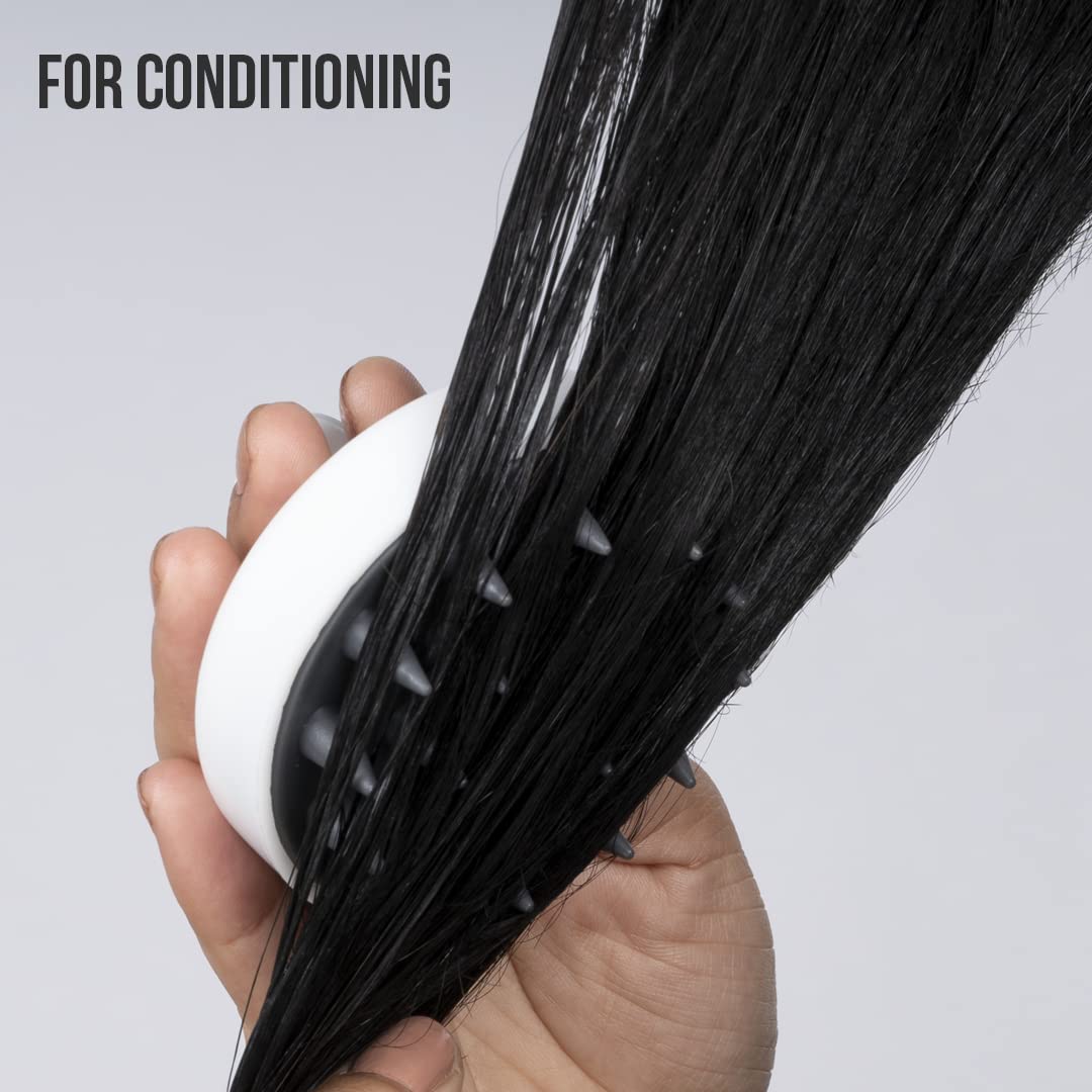 FURR Scalp Massager for Hair Growth - Soft Silicone Bristles with Removable Handle | Stimulates Blood Circulation, Reduces Dandruff & Prevents Hair Loss | Perfect for Dry Massage, Oil Treatment & Shampoo Application at Home or Salon