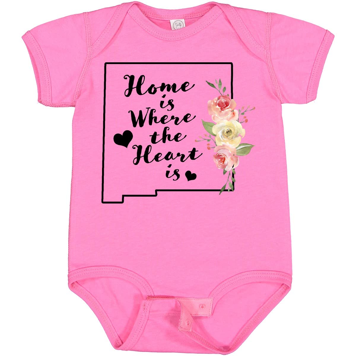 Inktastic New Mexico Home is Where The Heart is Watercolor Baby Bodysuit - Soft Cotton Infant Onesie for Newborns & Toddlers - Perfect for Family Photos, Holidays & Everyday Wear