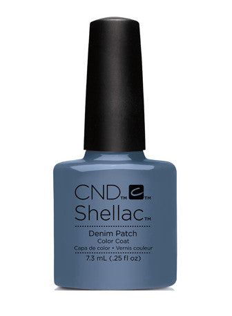 CND Shellac™ Denim Patch Color Coat - Long-Lasting Nail Polish for Gel Manicures - Perfect for Salon & Home Nail Art Designs