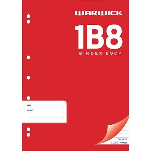 1B8 Warwick Exercise Book Punched - 80 Sheets, 8mm Ruled, A4 Size for School, Office & Note Taking - Perfect for Students, Teachers & Professionals