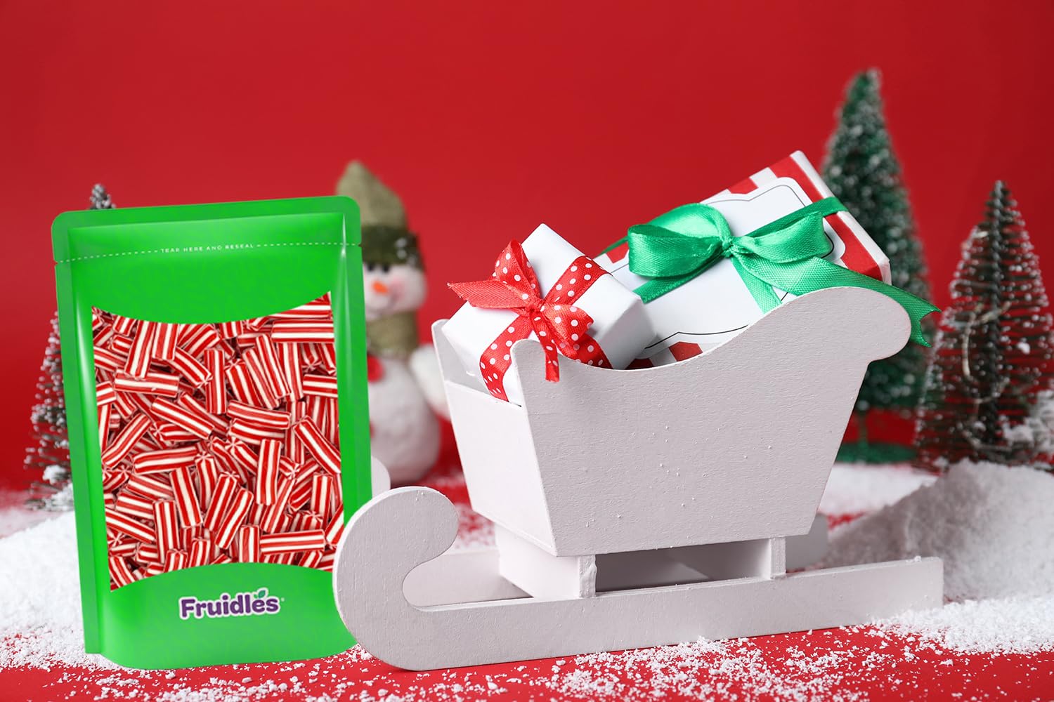 Fruidles Christmas Gummy Candy - Mini Licorice Candy Canes (1 Pound) | Festive Holiday Treats for Stocking Stuffers, Party Favors & Sweet Snacks
