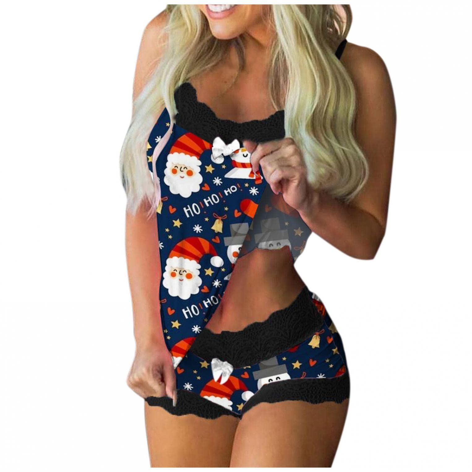 Sexy Christmas Pajamas for Women - Lace Babydoll Lingerie Set with Chemise | Holiday Sleepwear & Romantic Gift for Couples | Perfect for Christmas Parties & Intimate Nights