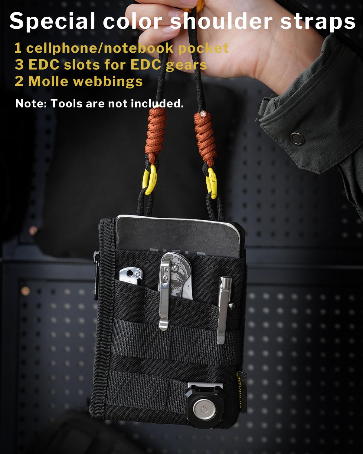 VIPERADE VE16R EDC Pouch - 7-Pocket Tactical Organizer for Men | Compact Multitool Pouch with Shoulder Strap | Perfect for Everyday Carry, Camping, Hiking & Outdoor Adventures