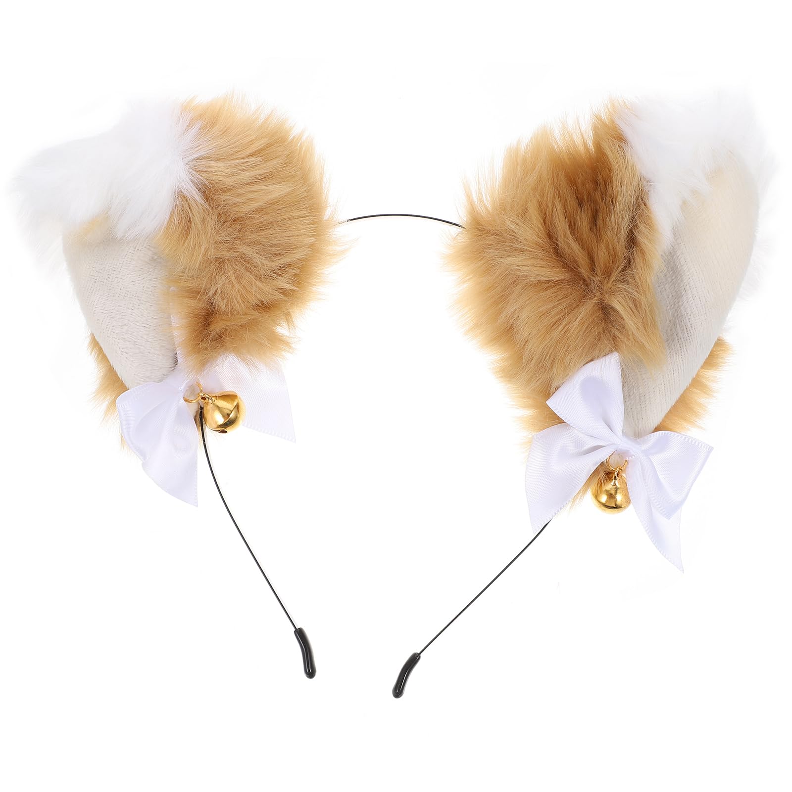 Uonlytech Fox Ears Headband - Faux Fur Animal Ears Hair Hoop with Bells for Anime Cosplay, Fancy Dress Party, Halloween Costume Accessories | Perfect for Cosplay Events, Halloween Parties, and Themed Gatherings