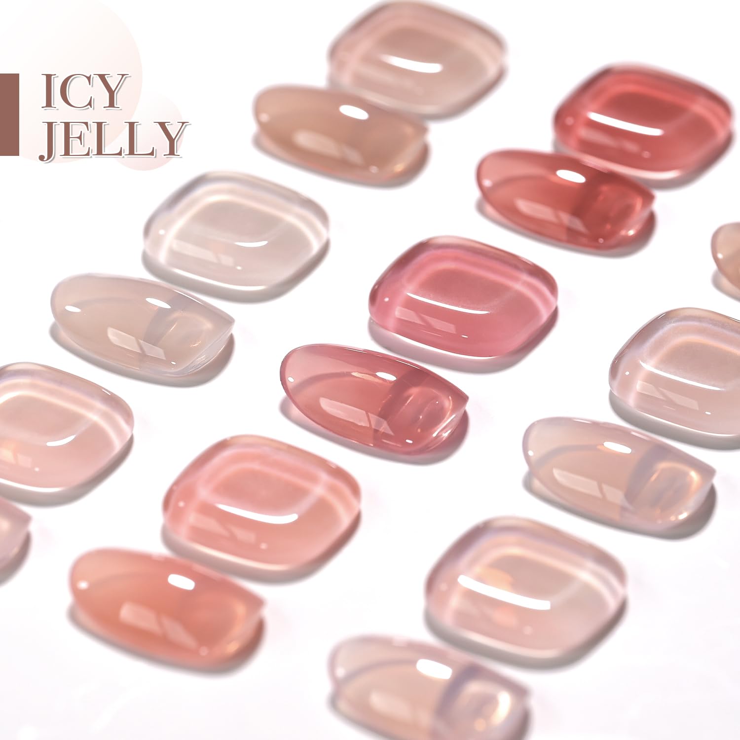 GAOY Jelly Nude Gel Nail Polish Set - 6 Transparent Colors (Sheer Red, Pink, Brown) Soak Off UV Light Cure Gel Polish Kit for Salon & DIY Nail Art at Home | Perfect for French Manicure, Natural Nail Looks & Special Occasions