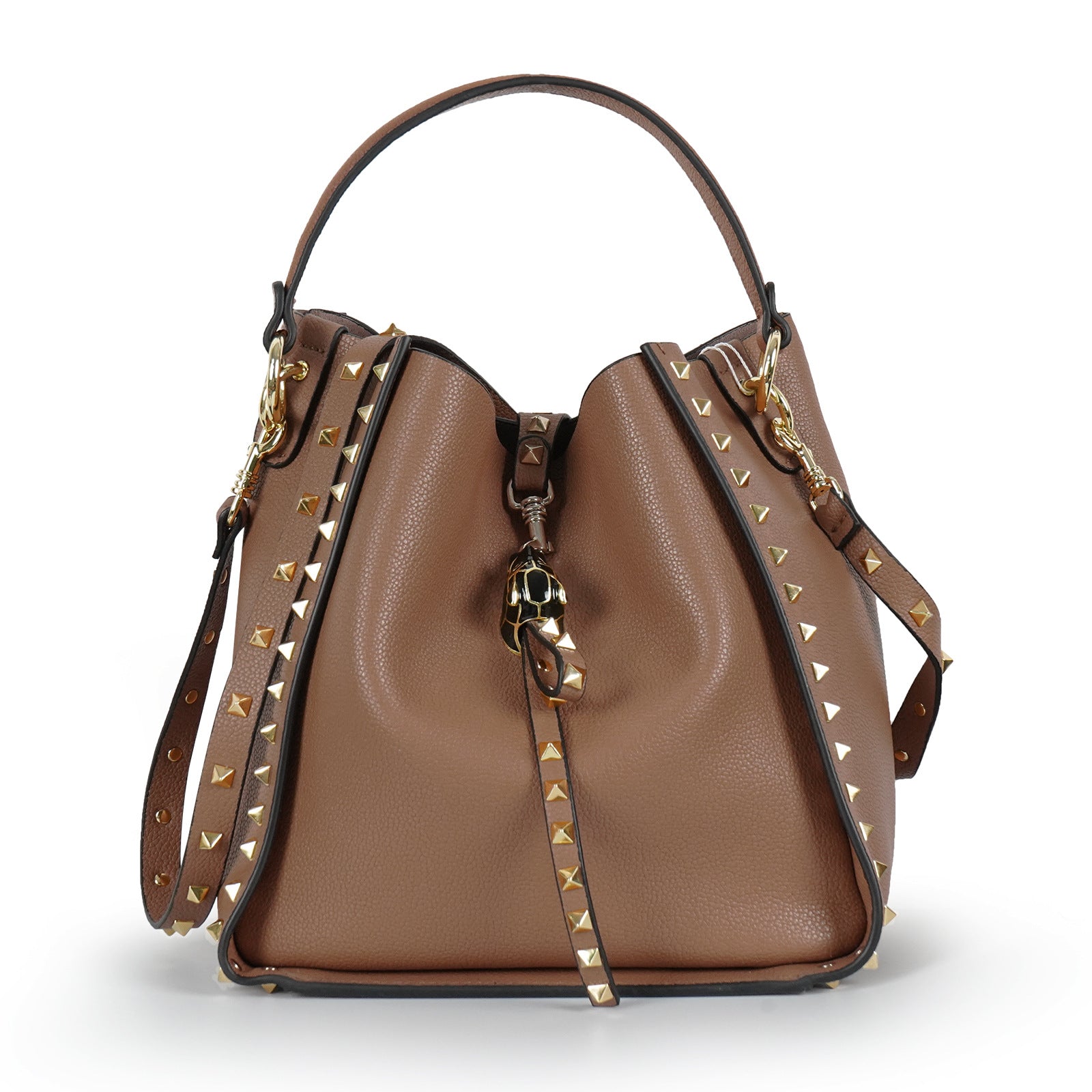 Stylish Studded Bucket Shoulder Bag for Women - Trendy Crossbody Purse with Metal Accents | Perfect for Casual Outings, Date Nights & Travel Accessories