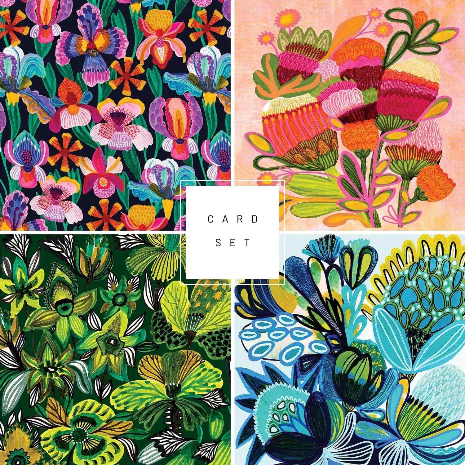 Iris Iridescent Greeting Cards - Set of 4 Premium Australian Stationery for Birthdays, Anniversaries & Special Occasions
