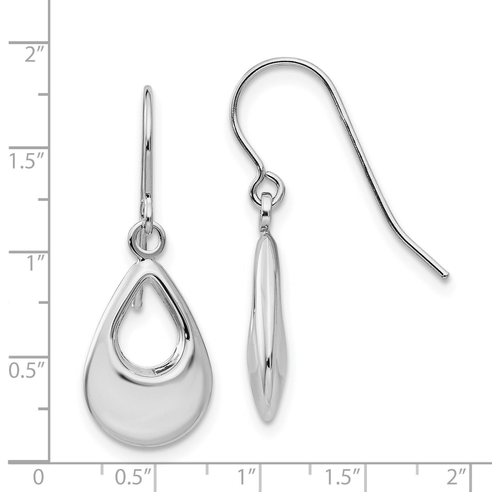 14K Solid White Gold Teardrop Drop Dangle Earrings for Women - Elegant Wedding, Party & Evening Jewelry Gift