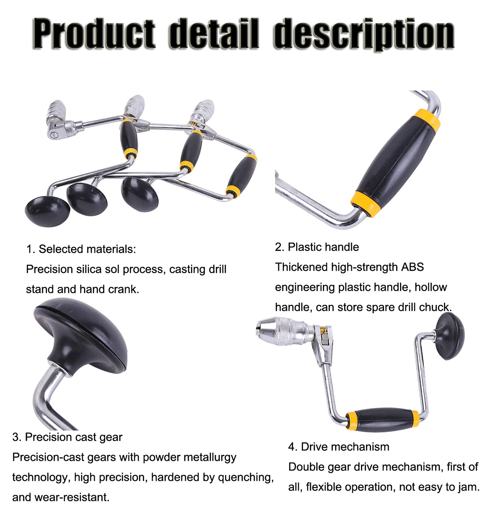 Hand Crank Drill for Woodworking - Swing-Bit Clip Tool for Carpenters | DIY & Crafting