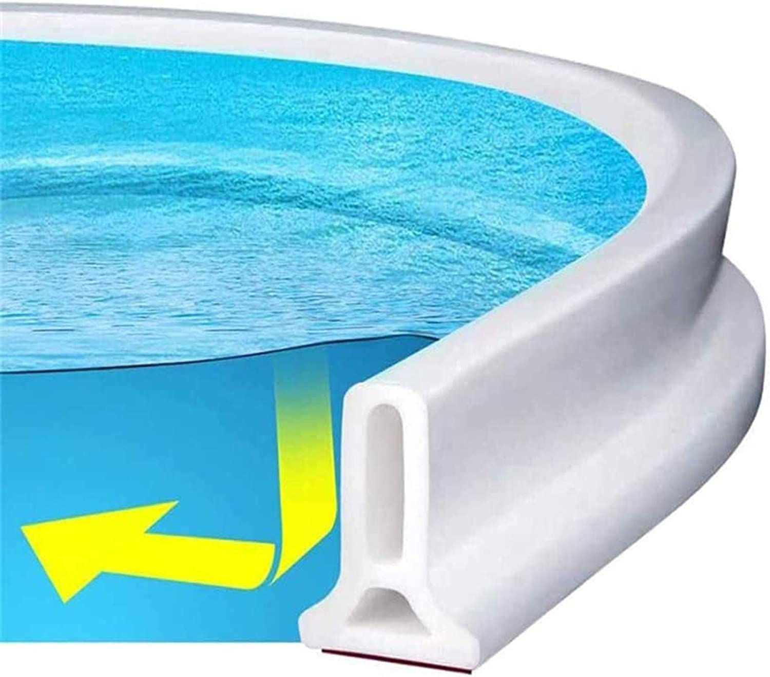 Waterproof Silicone Shower Door Seal Strip - 300CM Foldable Shower Threshold Dam for Wet/Dry Bathroom Separation - White Shower Screen Barrier for Sliding Glass Doors & Bathtubs (Home Bathroom Waterproofing Solution)