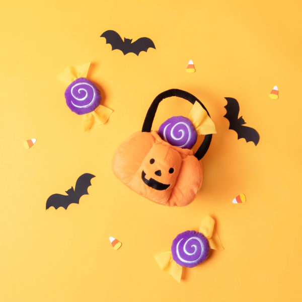 Zippy Burrow Plush Dog Trick or Treat Basket - Halloween Pet Toy Gift for Small & Medium Dogs - Perfect for Halloween Parties & Cute Photo Ops