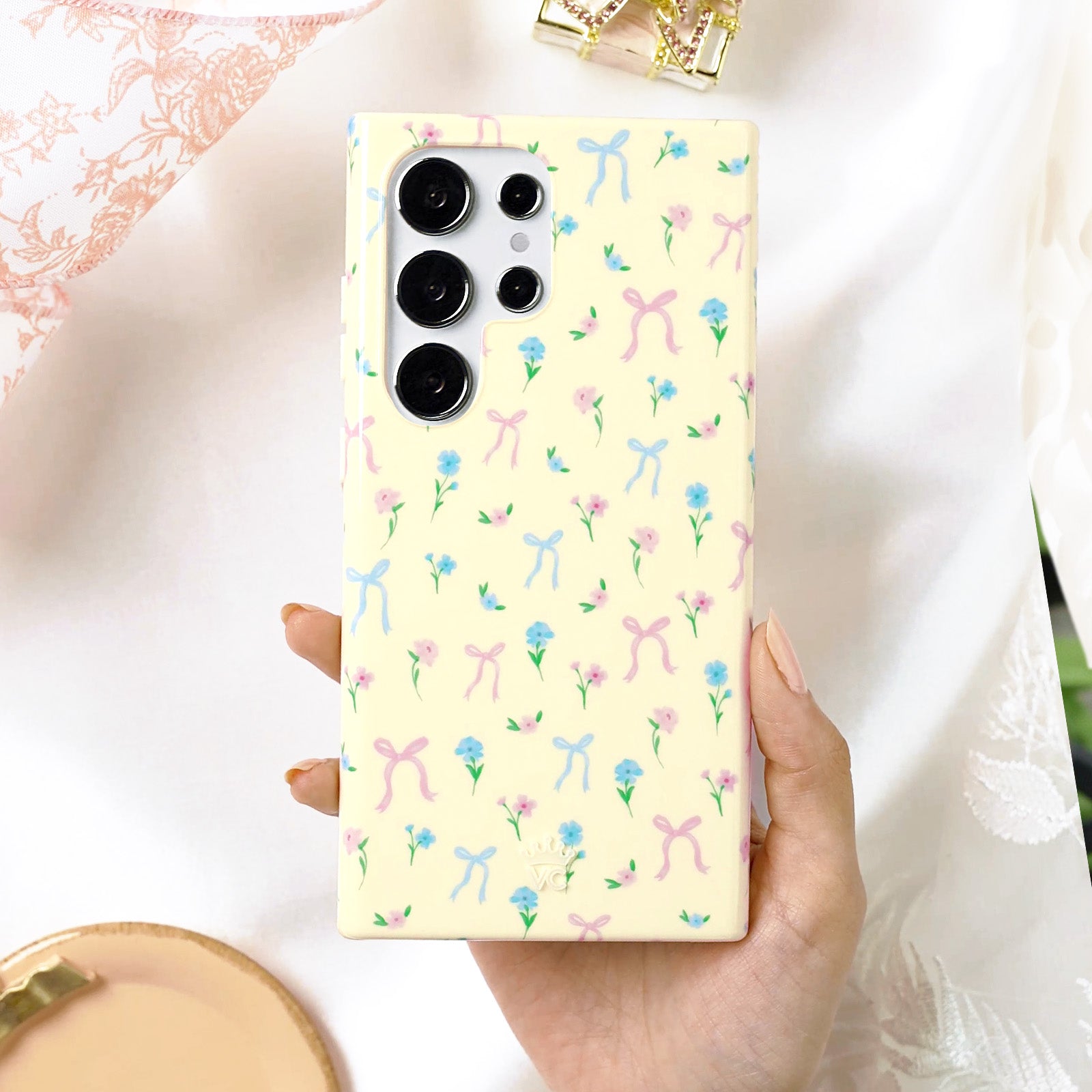 Buttercup Bows Cute Floral Samsung Phone Case - Protective Slim Fit Cover for Samsung Galaxy S23/S22/S21 - Perfect Gift for Women & Girls, Ideal for Everyday Use, Work & School
