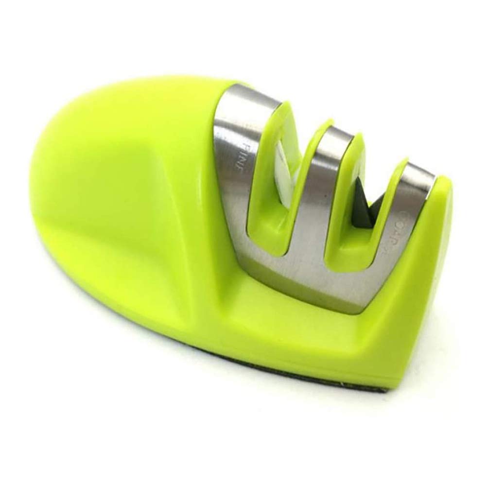 2-Stage Manual Knife Sharpener - Green ABS for Kitchen Knives | Perfect for Home & Professional Use