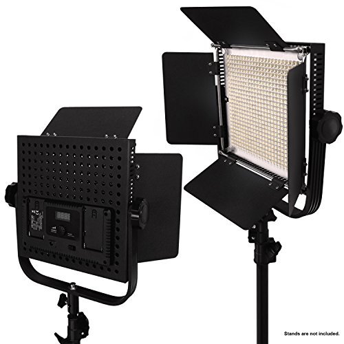 2-Pack LED 600 Photography Lighting Panel with Digital Display - Adjustable Brightness Continuous Video Light for Studio, YouTube & TikTok Videos - Perfect for Portrait, Product & Live Streaming Photography (AGG2382)