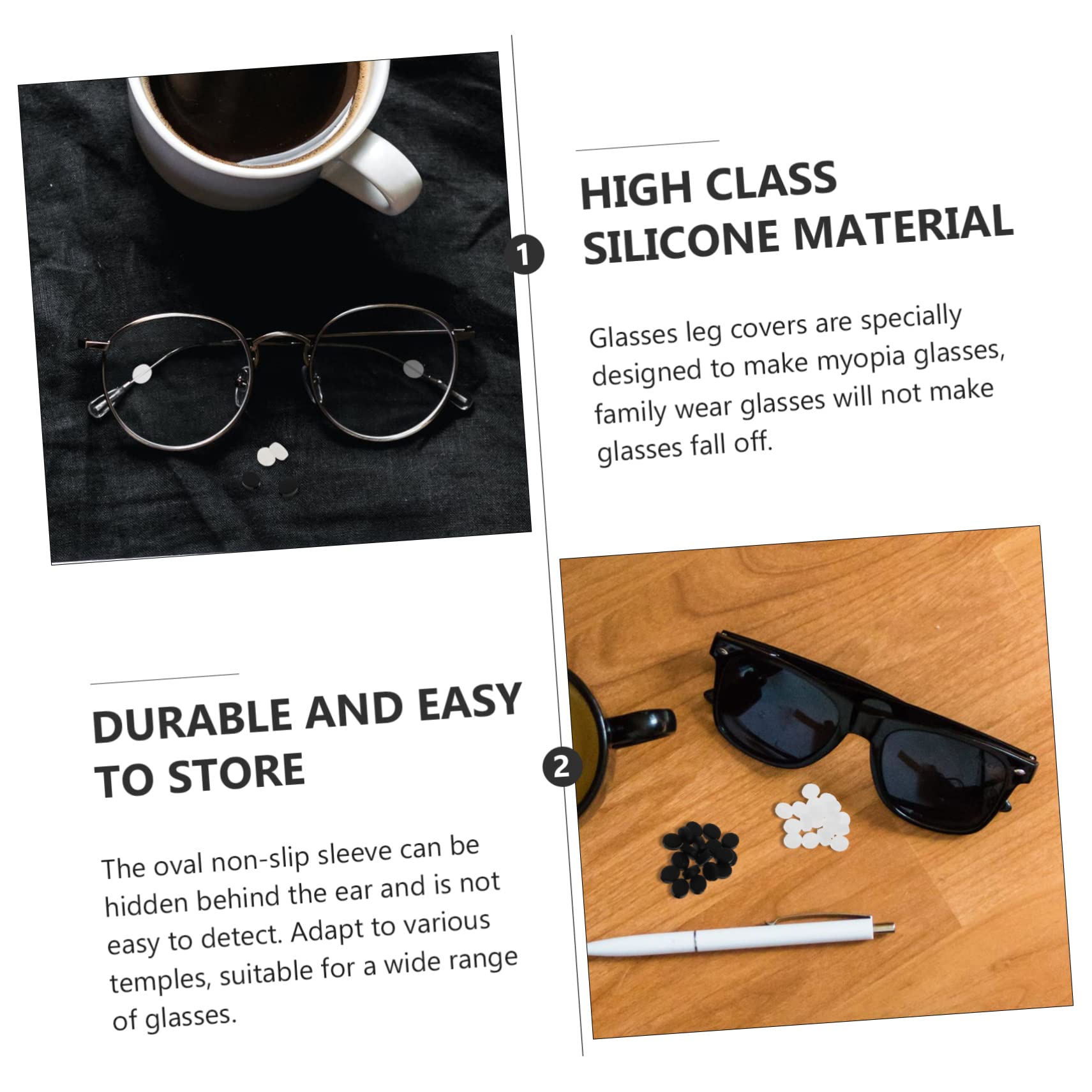 BCOATH 40-Pack Non-Slip Glasses Accessories Set - Sunglasses Ear Hooks, End Caps & Leg Covers for Secure Fit | Perfect for Sports, Reading & Outdoor Activities