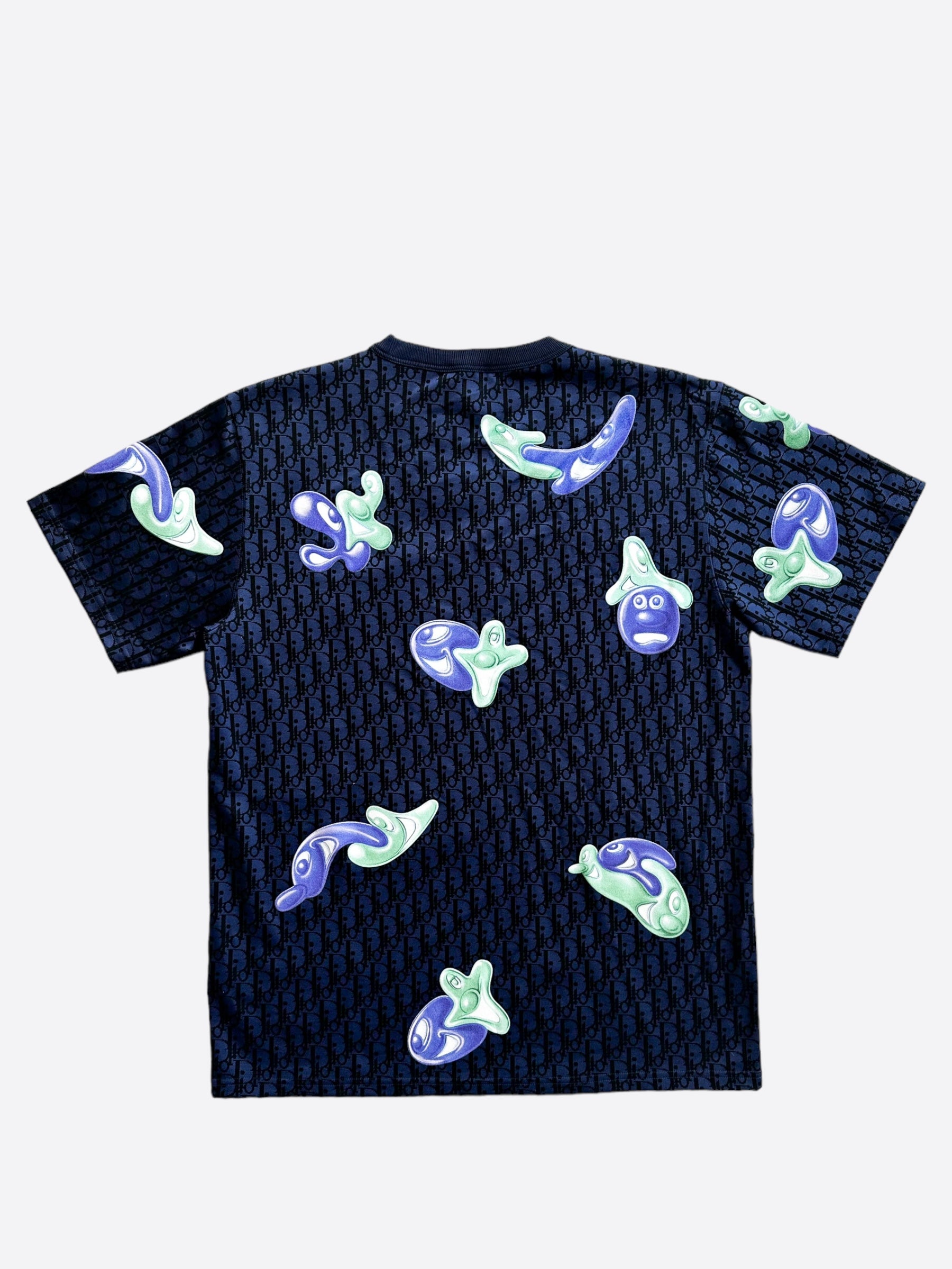 Dior Kenny Scharf Purple Oblique Faces Graphic T-Shirt - Limited Edition Streetwear for Men & Women | Perfect for Casual Wear, Street Style & Fashion Events