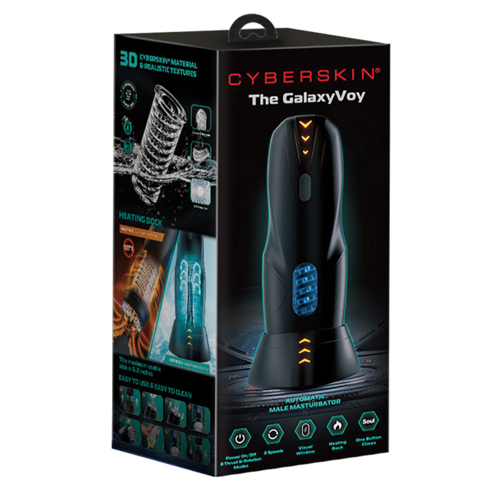 CyberSkin The Galaxy Voy Rotating Stroking Automatic Masturbator - Realistic Male Pleasure Toy for Solo Play & Couples Use - Perfect for Home Relaxation & Spicing Up Intimate Moments