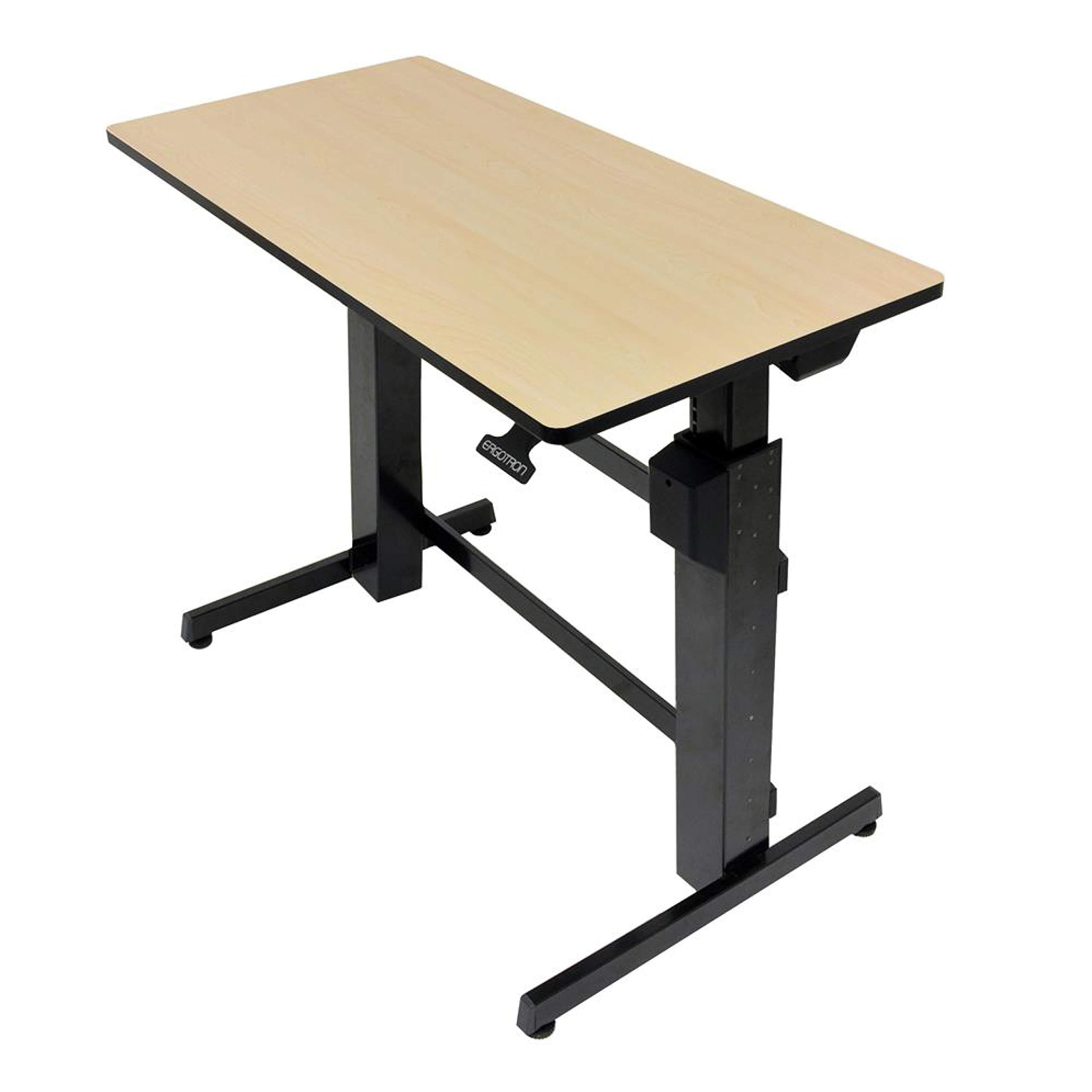 Ergotron WorkFit-D Adjustable Height Standing Desk - Sit Stand Ergonomic Workstation (Birch Finish) - Perfect for Home Office & Workspace Productivity