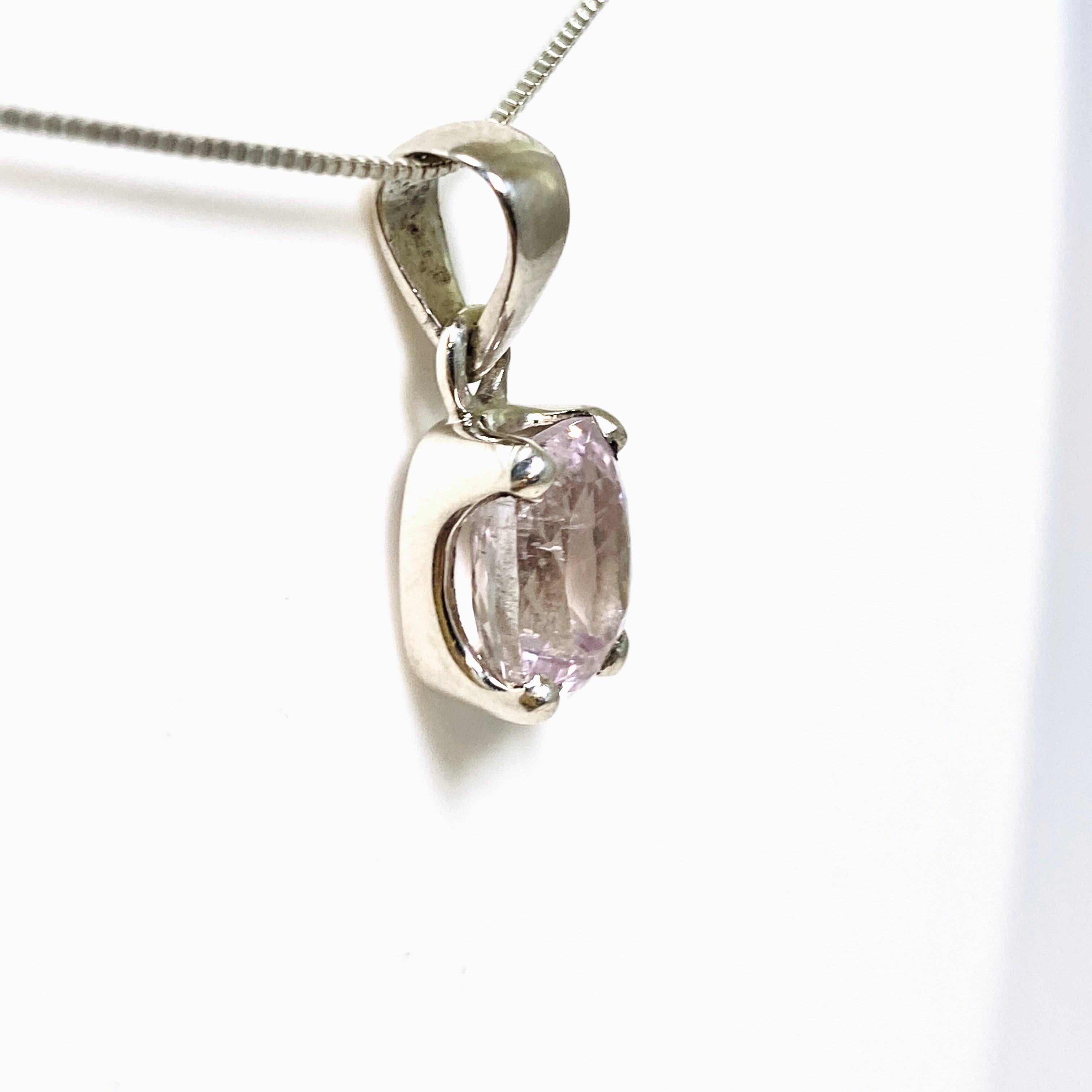 Kunzite Rectangular Faceted Pendant Necklace - PPGJ880 | Elegant Jewelry for Women, Perfect for Weddings, Parties & Special Occasions