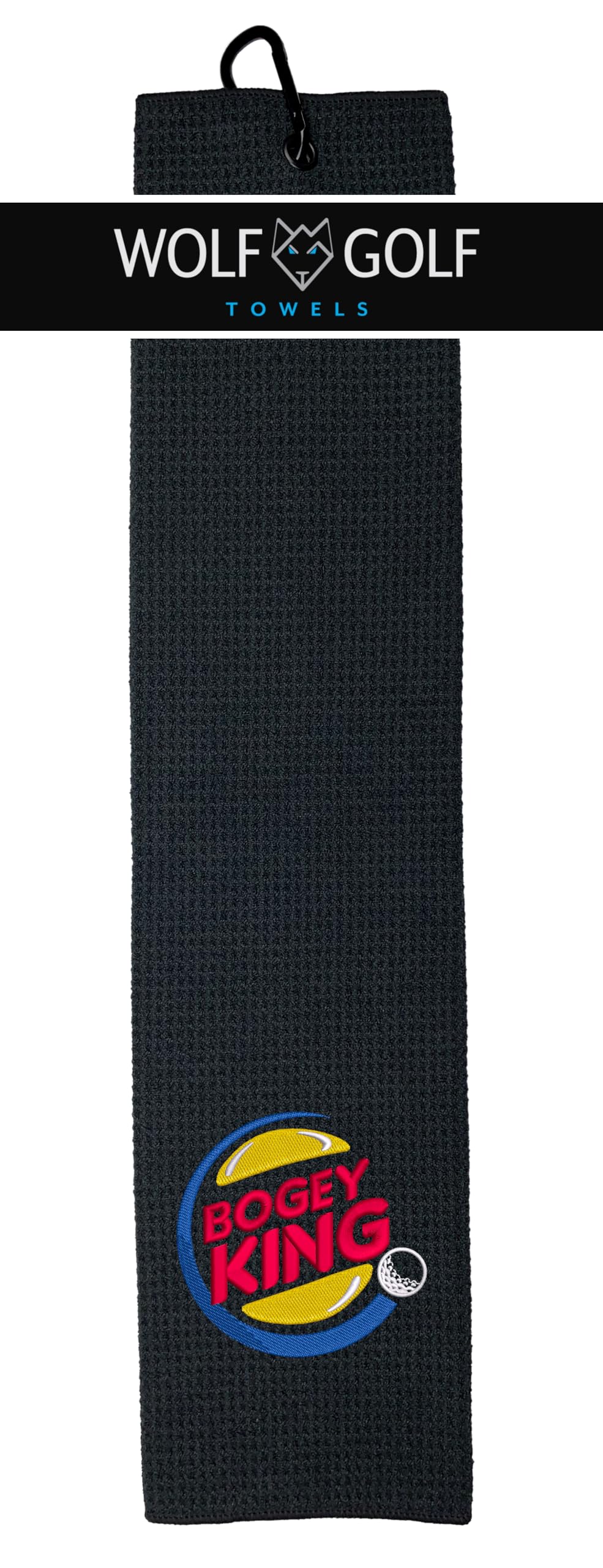 Wolf Golf Towels | Embroidered Funny Golf Towel for Men & Women | Premium Golf Accessories Gift | Perfect for On-Course Use & Golf Tournaments