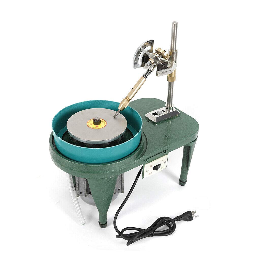 180W Gem Faceting Machine for Emerald & Jewelry - 2800RPM Rock Polishing Tool with Faceting Manipulator & Triangular Abrasive Wheels | Perfect for Lapidary, Gem Cutting, and DIY Jewelry Making