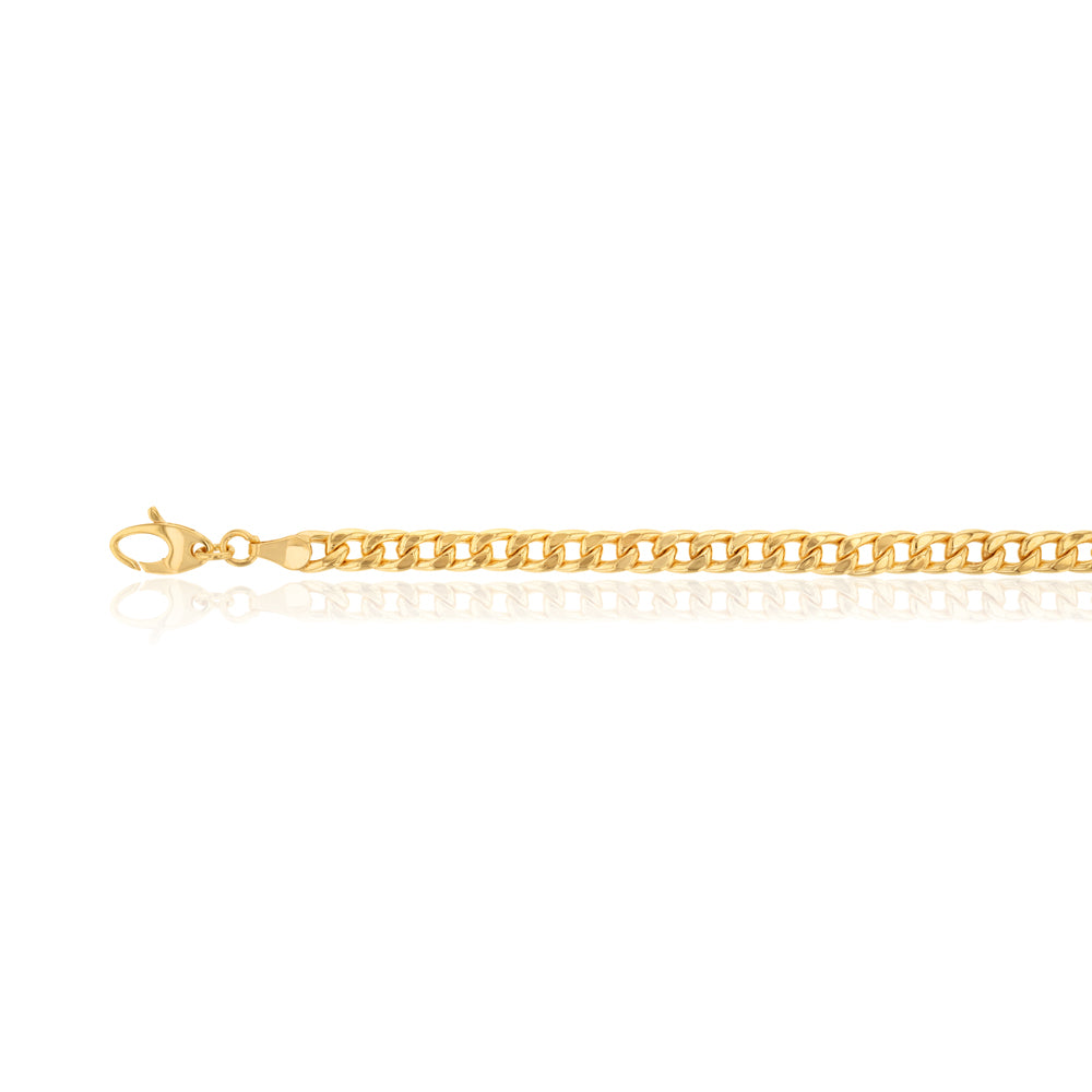 9ct Silver Filled Yellow Gold Curb Chain Bracelet - 19cm Length, 150 Gauge - Perfect for Everyday Wear, Gifts & Special Occasions