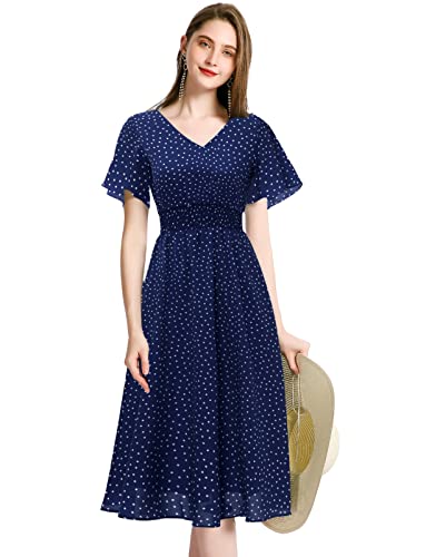 Navy Small White Dot