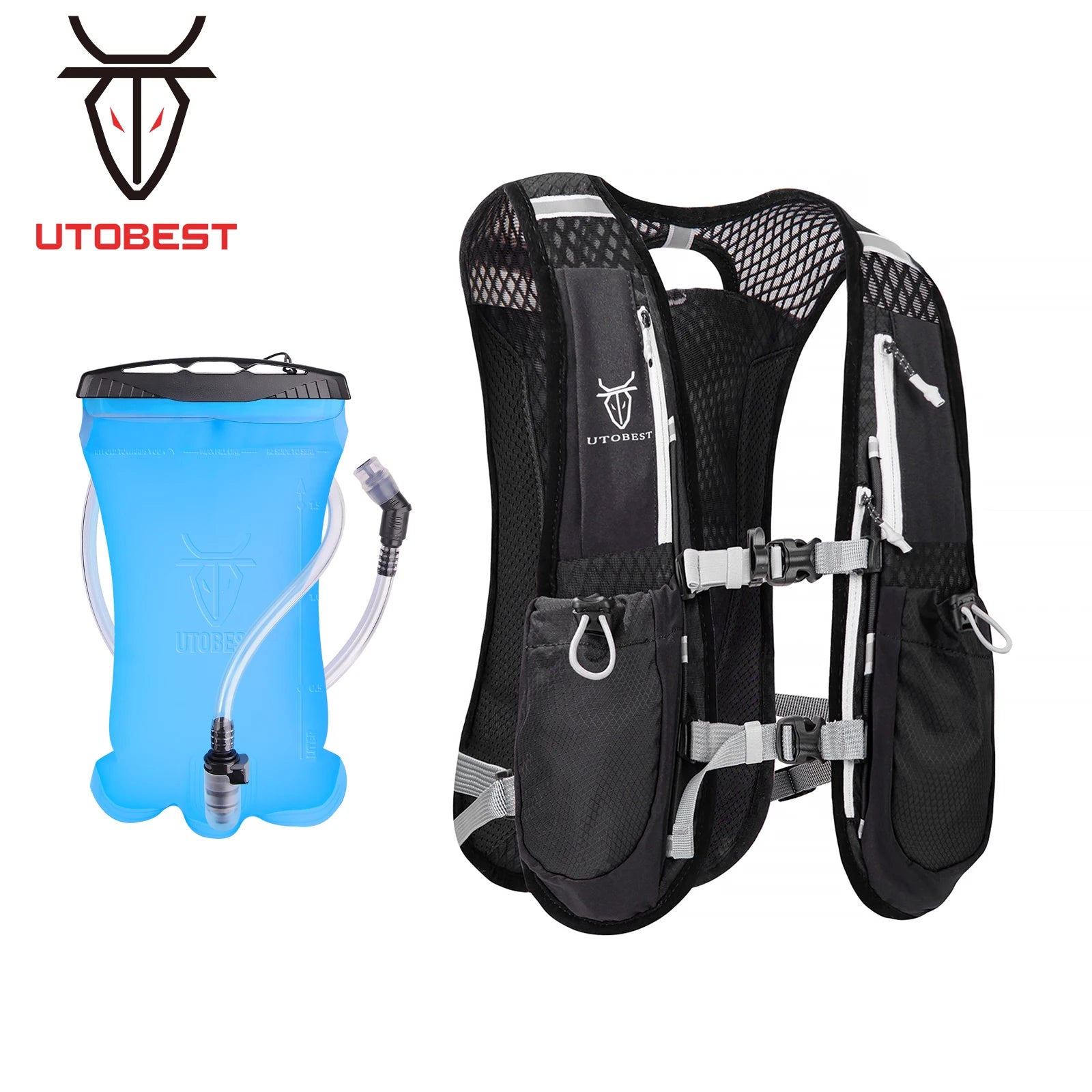 UTOBEST 5L Ultra Lightweight Hydration Vest Pack - Trail Running Backpack with 1.5L Water Bladder for Marathon, Hiking, Cycling & Outdoor Adventures | Perfect for Runners, Bikers & Hikers
