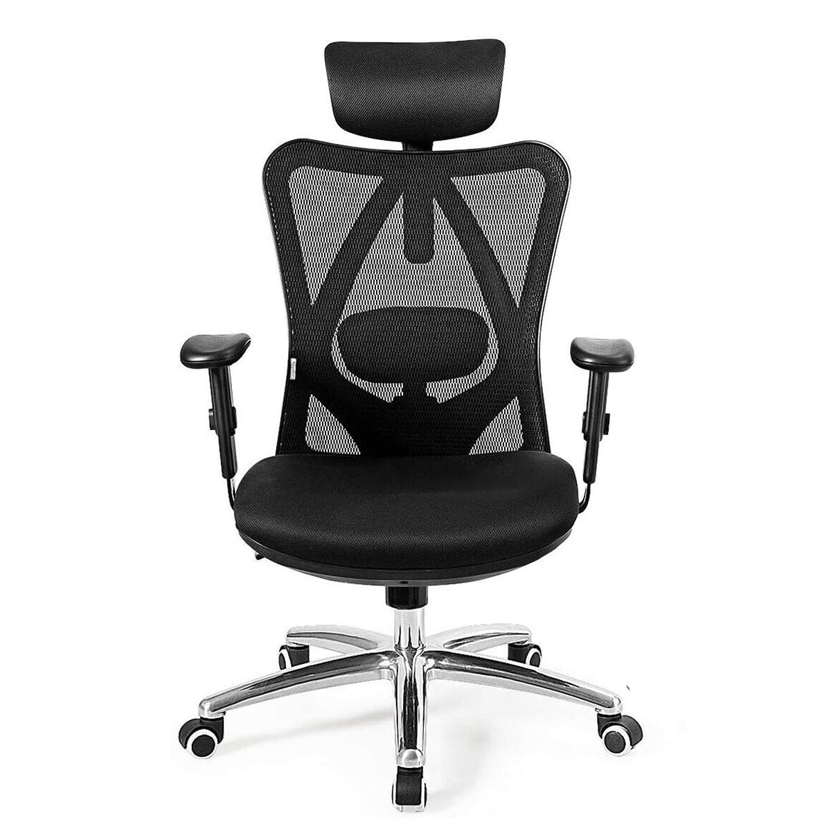 Ergonomic Office Chair with Adjustable Headrest & Lumbar Support - High Back Mesh Computer Chair for Home & Office - Breathable Desk Chair for Long Hours Sitting - Perfect for Gaming, Working & Studying