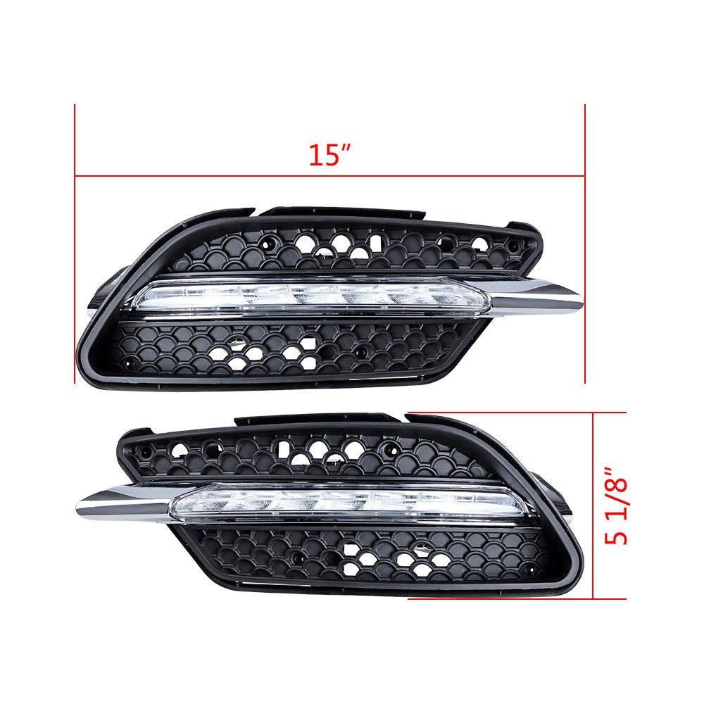 Astra Depot Left & Right LED Daytime Running Lights DRL Fog Lamp for Mercedes Benz C300 W204 AMG Sport 2008-2011 - High Visibility & Style Upgrade for Day & Night Driving
