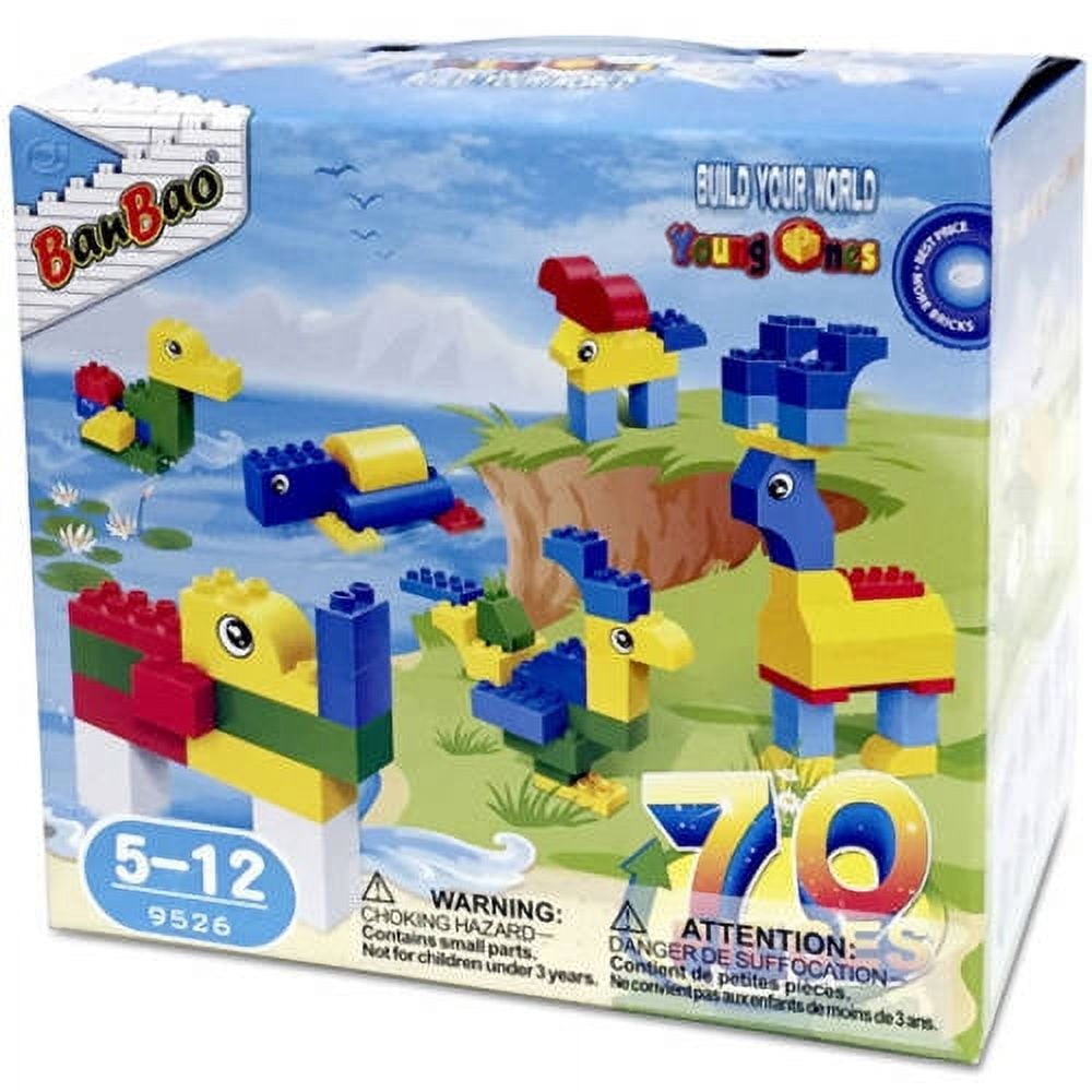 BanBao Young Ones 70-Piece Assorted Building Blocks Set - STEM Educational Toys for Kids Ages 4-8 | Creative Construction Play for Birthday Gifts & Classroom Activities