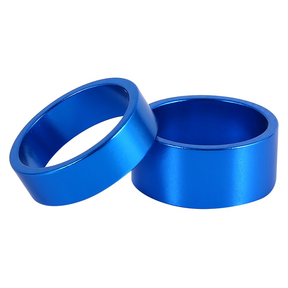VGEBY1 Headset Spacer Set - 5mm/10mm/15mm/20mm Aluminum Alloy Bicycle Stem Fork Spacers (Blue) - Perfect for Bike Handlebar Height Adjustment & MTB/Road Bike Upgrades