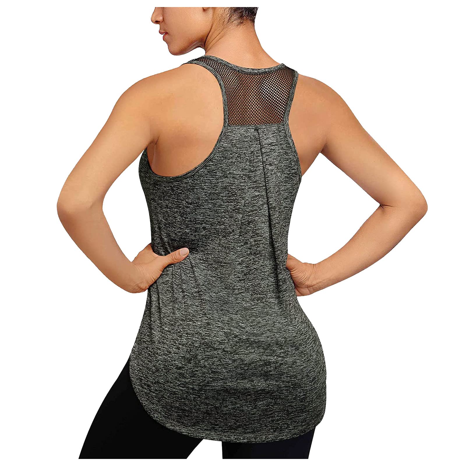Breathable Mesh Yoga Tops for Women - Racerback Workout Tank Top with Moisture-Wicking Fabric | Perfect for Yoga, Running, Gym & Outdoor Activities
