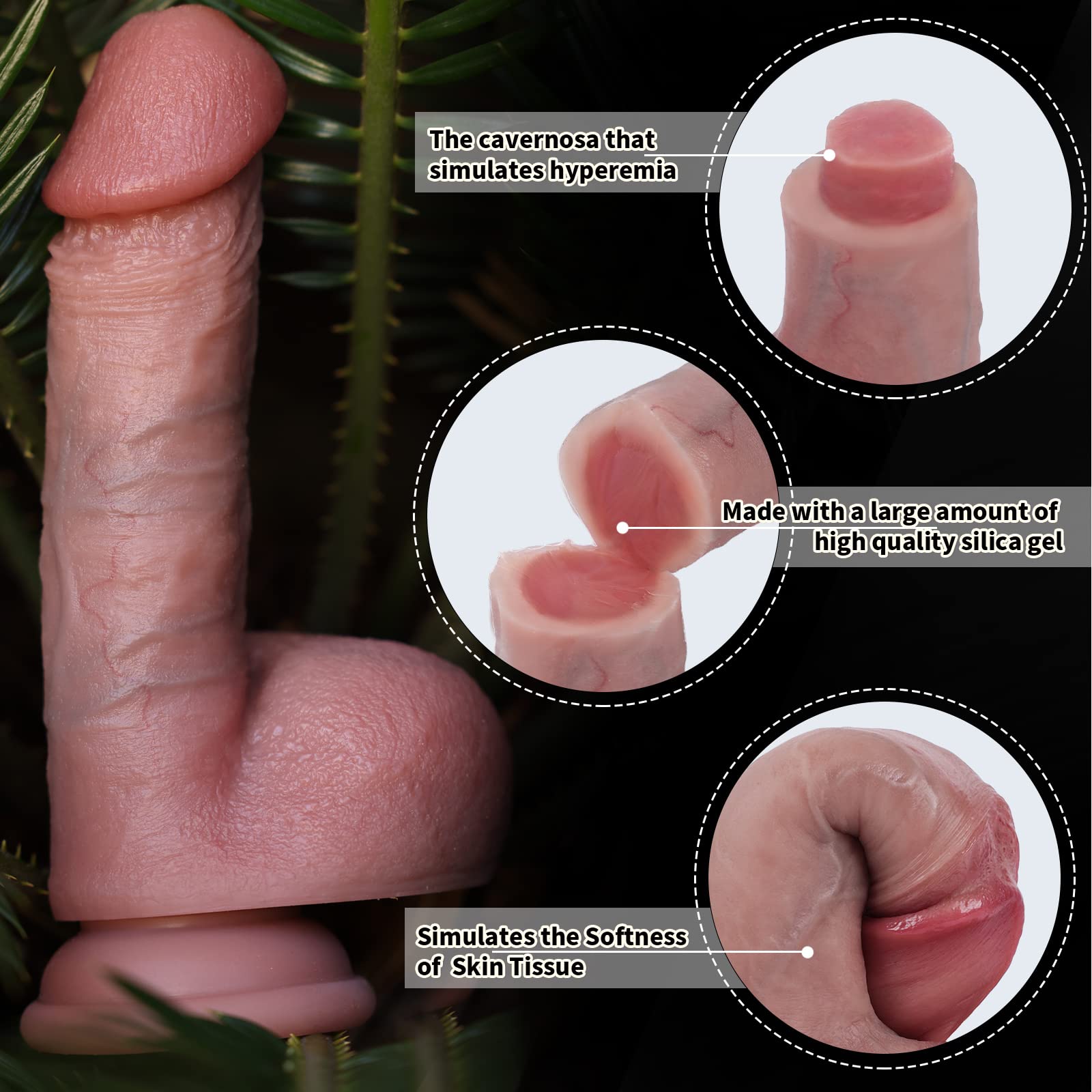 6.88 Inch Realistic Silicone Dildo with Strong Suction Cup - Handmade Lifelike Adult Sex Toy for Men & Women - Extra Thick Design for Enhanced Pleasure - Perfect for Couples Play, Solo Use and BDSM Scenes (Little Fat Size)