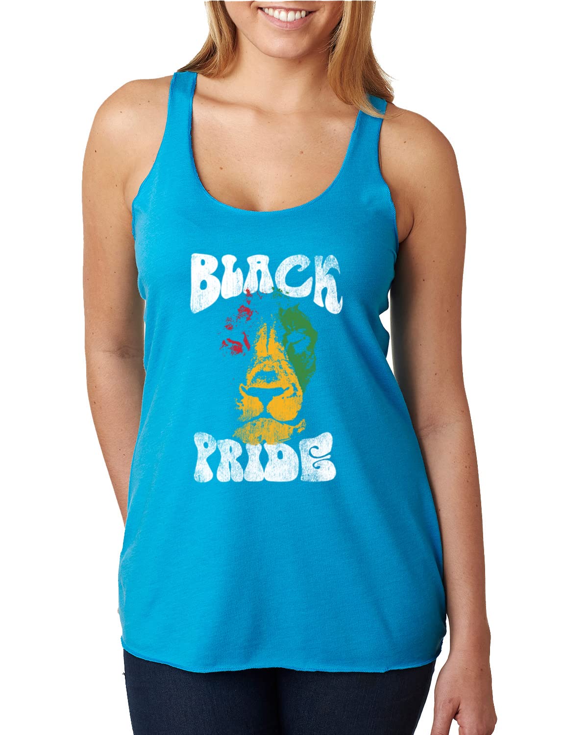 Black Pride Lion Tri-Blend Racerback Tank Top - Soft & Comfortable Workout Shirt for Gym, Running & Casual Wear