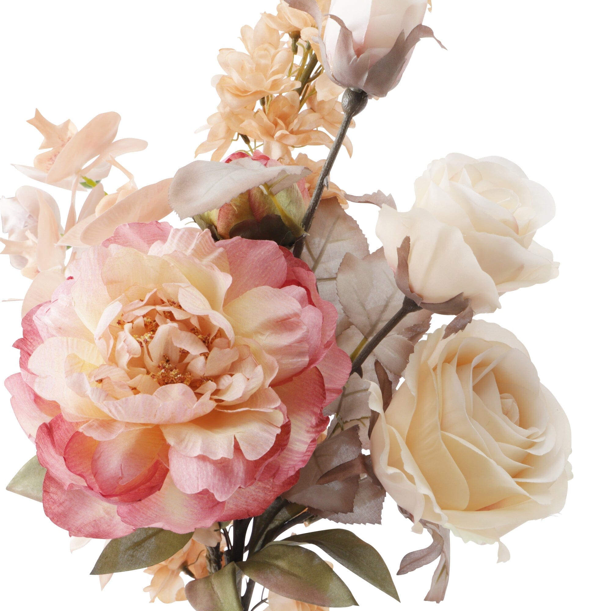 Fresh Orange Peony Phalaenopsis Bouquet - Elegant Silk Flowers for Wedding Centerpieces, Home Decor & Gift Giving
