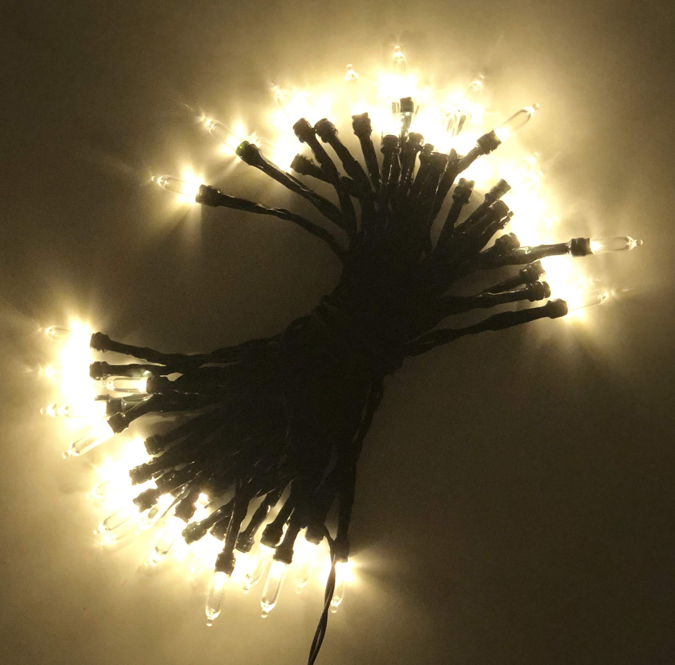 50 LED Battery Operated String Lights - 18ft Waterproof Outdoor/Indoor Christmas Lights with 8 Modes, Warm White - Perfect for Tree Decorations, Weddings, Parties & Home Ambiance (2 Pack)